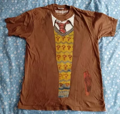 Buy DOCTOR WHO Starworld Seventh Dr Brown Costume Question Mark Vest T-shirt, Size M • 1£