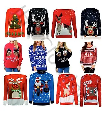 Buy Mens Womens Unisex Ladies XMAS Novelty Christmas Light Up Vintage Jumper Sweater • 15.89£