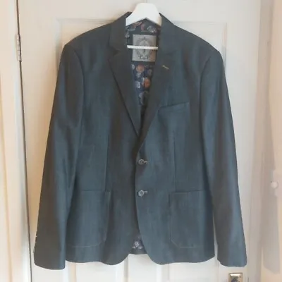 Buy House Of Cavani Dark Grey Blazer Jacket Slim Fit 40R Cotton Linen Jacket Used  • 29.96£