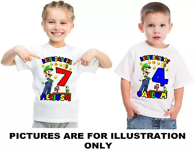 Buy Luigi Birthday Age Personalised White T Shirt... Freepost • 11.99£