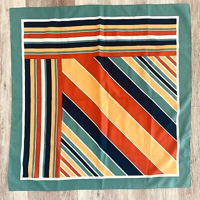 Buy Cool Vintage Scarf Geometric Striped Pattern Retro C 80s 90s Unbranded Polyester • 5.49£
