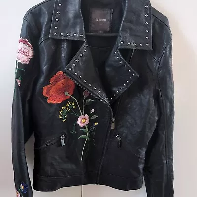 Buy Outerwear Embroidered Women Leather Jacket • 25£