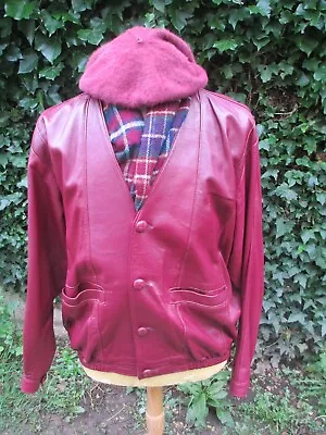 Buy Osh Gosh Men's Dark Red Leather Jacket • 45£