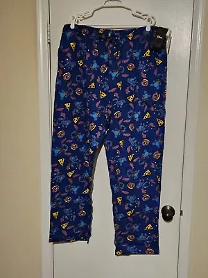 Buy Disney Stitch Lounge Pants Adult 2X NWT Blue Sleep Pajamas Food Pizza Donuts • 33.07£