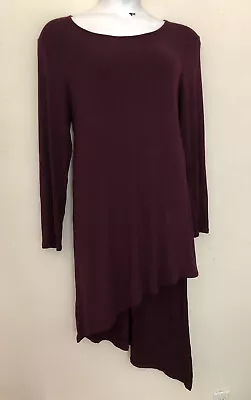 Buy 24Seven Comfort Apparel T-Shirt Dress Size 1X Burgundy Asymmetrical High Low • 12.76£
