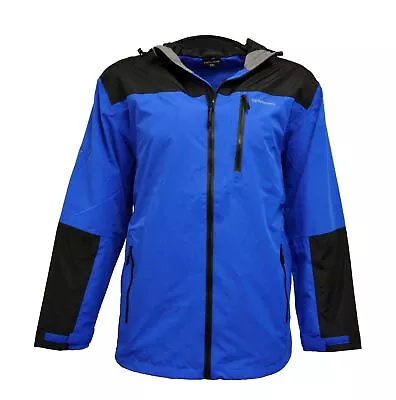 Buy Espionage Mens Light Weight Waterproof Coat (092) In Black/Royal,Size 2XL To 8XL • 73.49£