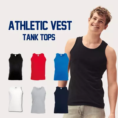 Buy Men's Cotton Tank Top , Value Weight Athletic Vest, Fruit Of Loom Vest • 3.50£