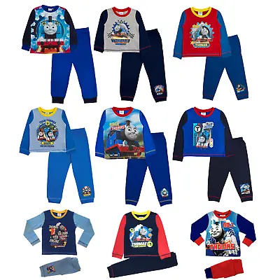 Buy Thomas The Tank Engine Pyjamas Boys Long Train Pjs 2 Piece Set Kids Gift Size • 4.95£