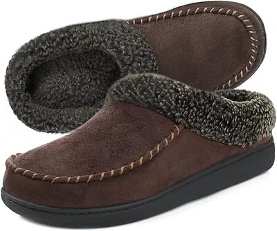 Buy ULTRAIDEAS Mens Moccasin Clog Slipper, Slip On In/Outdoor Brown / Coffee Size 10 • 9.95£