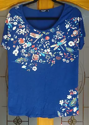 Buy Max Jeans Blue Tee Shirt With Dragonflies Size Large (18/20) • 1.95£