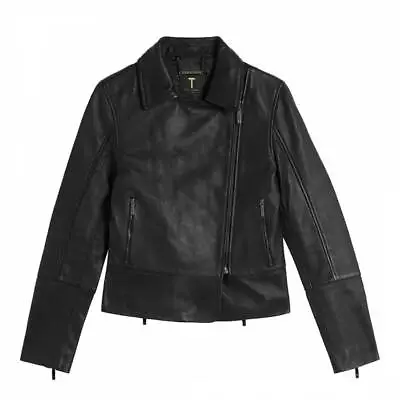 Buy NWT TED BAKER Black Lizia Leather Biker Jacket TB 3 UK12 RRP £329 • 125£
