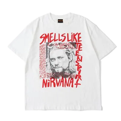 Buy Nirvana Kurt Cobain T-shirt | White (m) • 15£