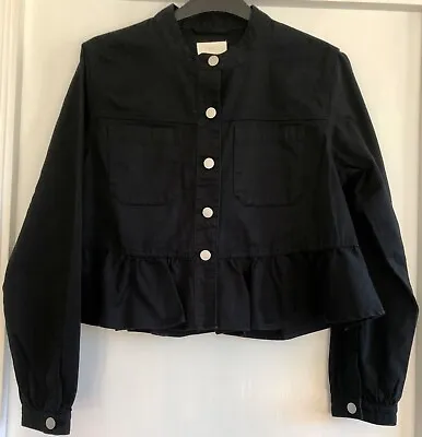 Buy Bnwt Next Black Twill Short Peplum Jacket - Size 10 • 5.50£