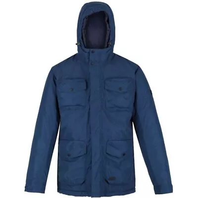Buy Mens Regatta Dover Jacket Fleece Lined Waterproof Hooded Bomber Coat RRP £70 • 49.99£