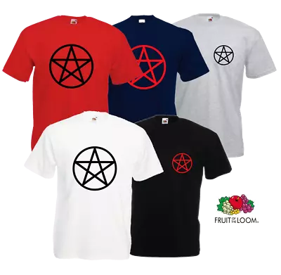 Buy Pentagram Pentacle Custom Printed Fruit Of The Loom Tee T Shirt • 9.99£