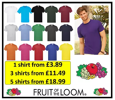 Buy Single 3 Pack 5 Pack Mens 100% Cotton Plain T-Shirts Tee Shirts T Shirt Lot Crew • 22.49£