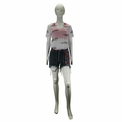 Buy Birds Of Prey Harley Quinn Vest T-Shirts Short Pants Full Set Cosplay Costumes • 18.84£