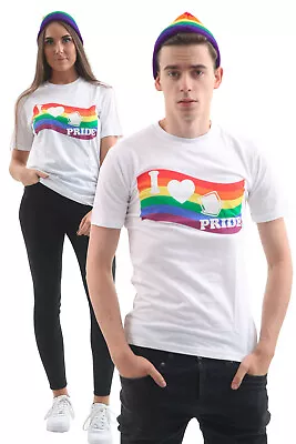 Buy Unisex White LOVE Gay Pride T-Shirt Printed Rainbow Gay Clothing LGBTQA T-Shirts • 7.19£