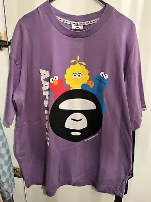 Buy A Bathing Ape Sesame Street Purple Mens T-shirt Tee Top Large  • 30£