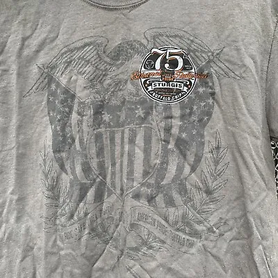 Buy Sturgis 75th Motorcycle Rally Graphic T-Shirt Grey S Buffalo Chip  Vintage • 3£