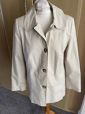 Buy Lovely M & S,PER UNA Cotton Light Beige Mac Style Coat Size 14 • 4.99£