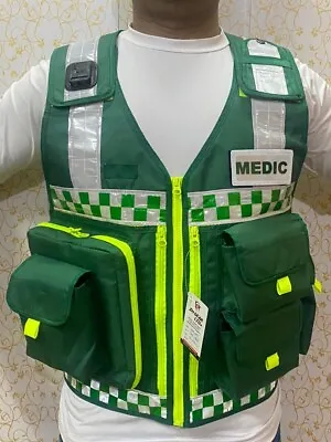 Buy New Green Medic Paramedic Ambulance Response Equipment Vest Free Shipping UK.... • 49.99£