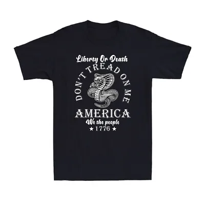 Buy Liberty Or Death Don't Tread On Me We The People 1776 Patriotic Men's T-Shirt • 15.99£