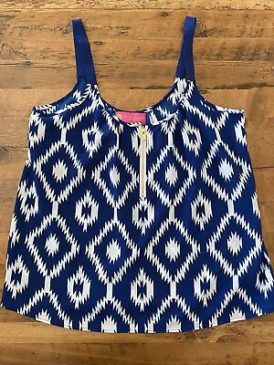 Buy Macbeth Collection By Margaret Josephs Blue & White Pattern Tank Top Size Small • 18.89£