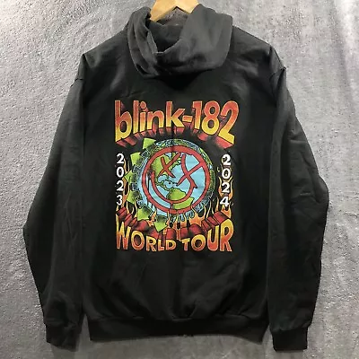 Buy Blink 182 Hoodie M Black Full Zip Official World Tour Concert 2023 2024 Barker • 199.99£