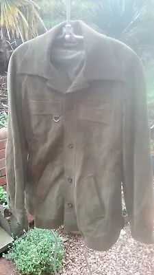Buy Highway Moss Green Suede Mens Jacket/overshirt Size 36 Chest Made In England. EX • 40£