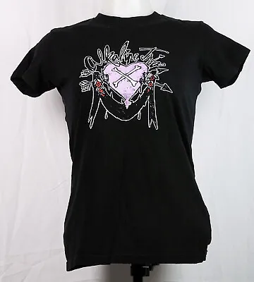 Buy Alkaline Trio Black Heart And Crossbones Print Punk Band T-Shirt Slim Fit S JR • 23.28£