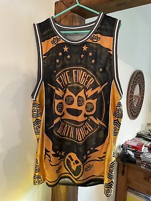 Buy Five Finger Death Punch Jersey Shirt 5FDP Adult XL Chevron Yellow Extra Large • 175£