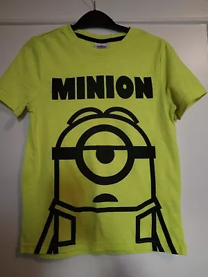 Buy Age 7-8 Neon Yellow Minions Character T-shirt • 2.50£