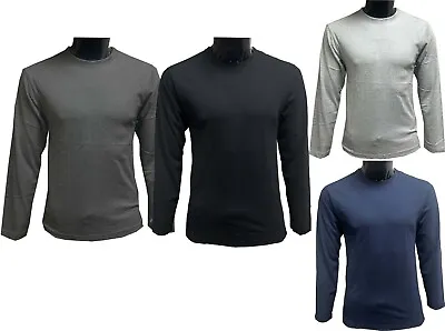 Buy Mens T Shirt 1, 2 & 4 Pack Multi Pack Plain Basic Casual Long Sleeve T-Shirt Top • 6.75£