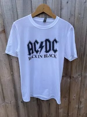 Buy ACDC Back In Black Band T Shirt Small Brand New White Official • 10£