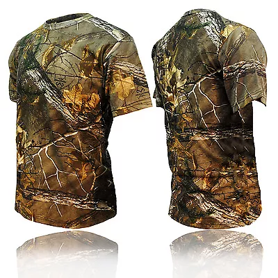 Buy Mens Jungle Tree Camouflage Camo Short Sleeve Tshirt Top Green Brown S - 5xl • 8.44£