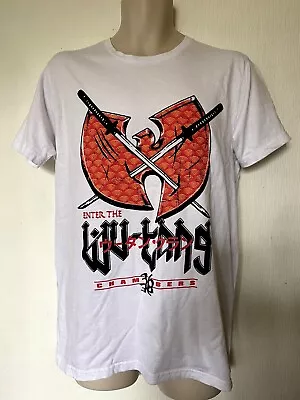 Buy Wu Tang T Shirt Top S 40” White Multi Enter The Clan 36 Bers Swords Relaxed Fit • 15.99£