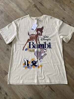 Buy Walt Disney BAMBI H&M Lemon Oversized T-shirt New • 6.99£