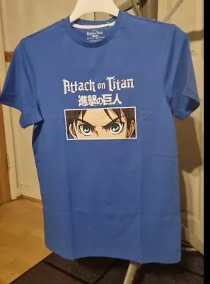 Buy Eren AOT Attack On Titan Season 2 Official Tshirt Blue Anime Size L Crunchyroll  • 8.99£