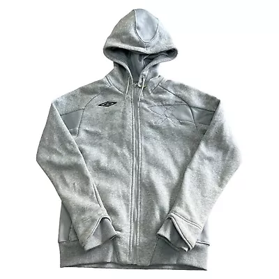 Buy Umbro Hoodie Full Zip Small Logo Y2K 90s Grey Sweatshirt Womens Large Uk14 • 19.99£