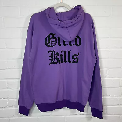 Buy Swallow & Daggers Greed Kills Hoodie Large Purple Slogan Gothic Tattoo Rose BN • 23.99£