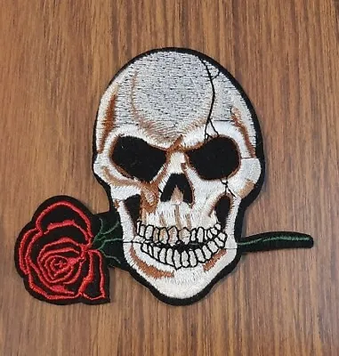 Buy Skull With Rose Sew Or Iron On Patch, Alchemy Goth Rock Badge Clothes Applique  • 1.90£
