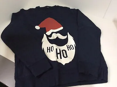 Buy Xmas ‘Ho Ho Ho’ Jumper From F&F Santa Beard Christmas Holiday Sweatshirt Used • 8.99£