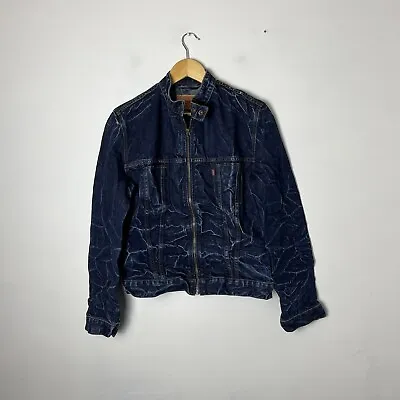 Buy Levi’s Denim Jacket 70411 04 Dark Blue Washed Full Zip Women's Size Medium • 19.95£