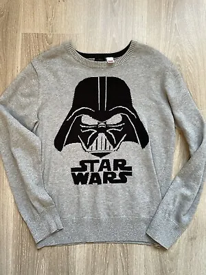 Buy Star Wars Darth Vader Grey H&M Divided 100% Cotton Jumper Knitted Small Sweater • 12.99£