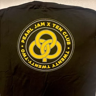 Buy Pearl Jam :  Ten Club  2022  Men's Black 100% Cotton T-Shirt Size EXTRA LARGE • 7.89£