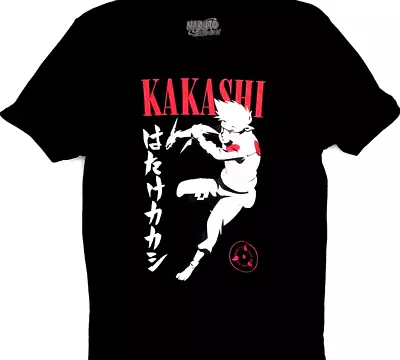Buy Anime T-Shirt Naruto Kakashi Hatake -Shippuden Black  Medium • 13.62£