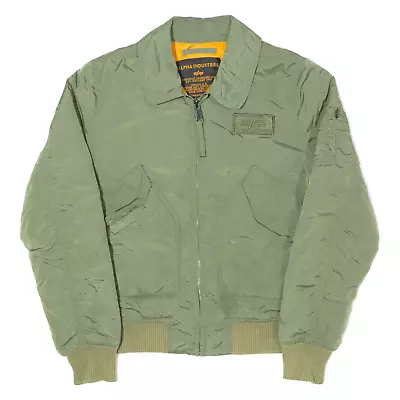 Buy ALPHA INDUSTRIES Insulated Mens Flight Jacket Green Nylon S • 107.99£