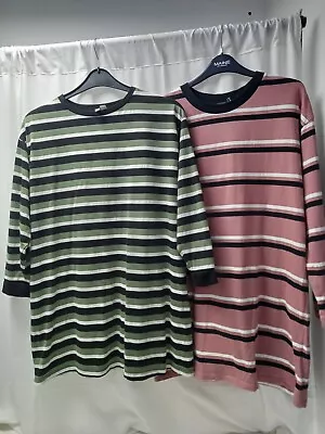 Buy ❤️ Asos 2 X Oversized Striped Tshirt Dresses Size 8-12 Pre Loved • 2.99£