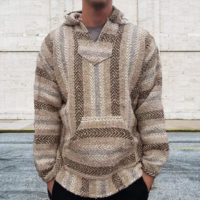 Buy Men Pullover Hoodies Sweatshirt Sweater Tops Striped Hooded Coat Loose Casual ~ • 27.47£